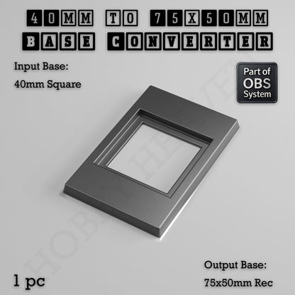 Square to Rectangle Bases Size Converters 3d Print Full Range