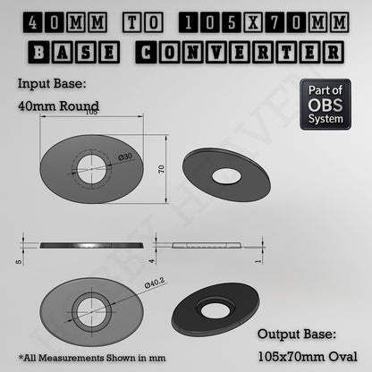 Round To Oval Bases Size Converters 3d Print Full Range