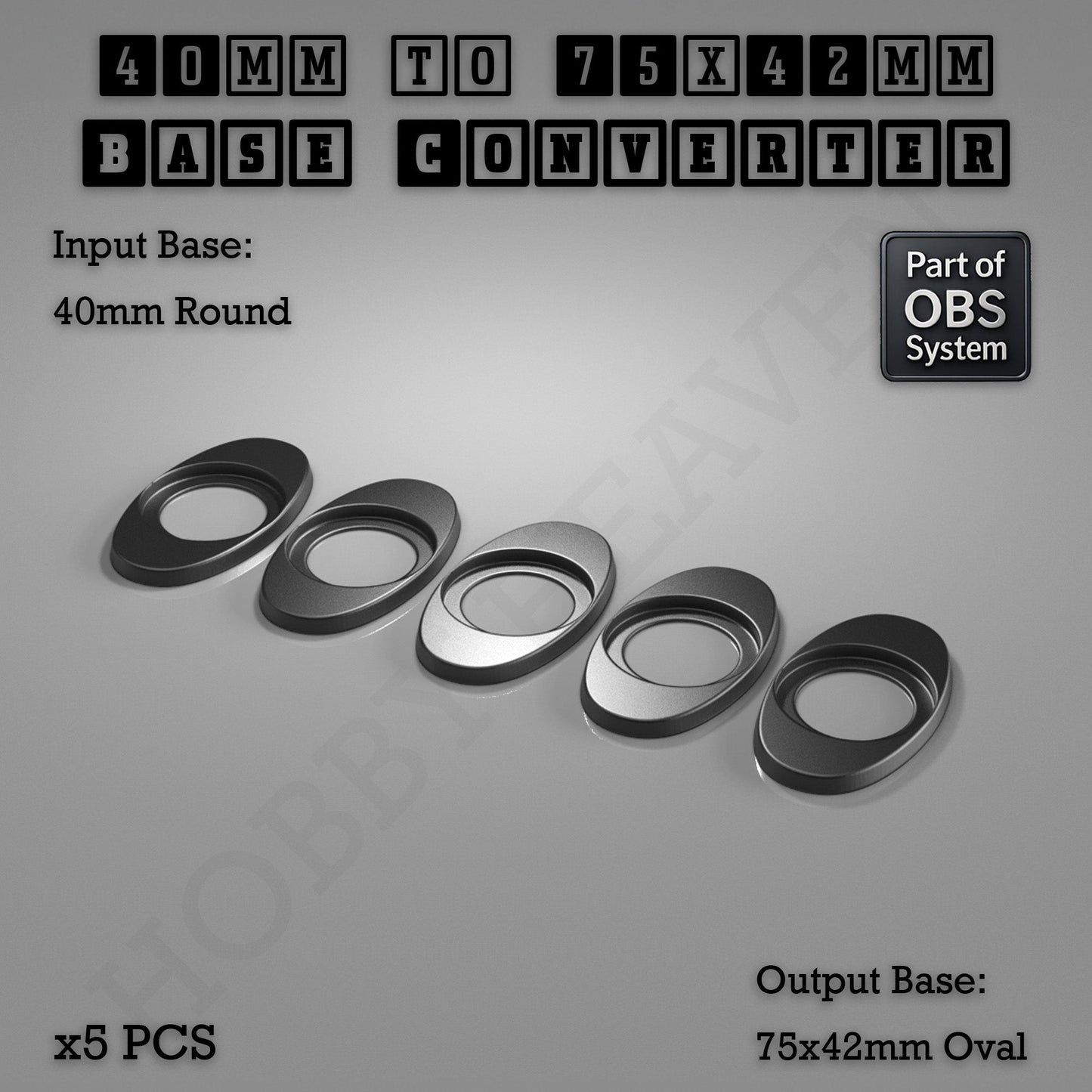 Round To Oval Bases Size Converters 3d Print Full Range