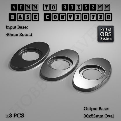 Round To Oval Bases Size Converters 3d Print Full Range