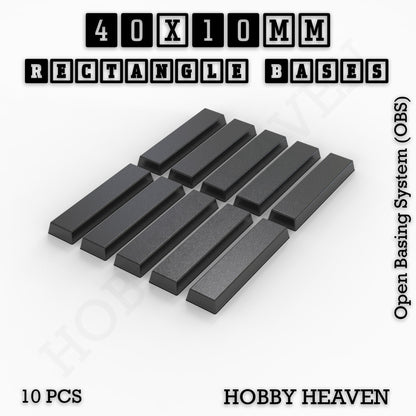 Rectangle Bases Range Sizes - 20x15mm to 75x25mm Small Sizes 3d Print Full Range Tabletop Games