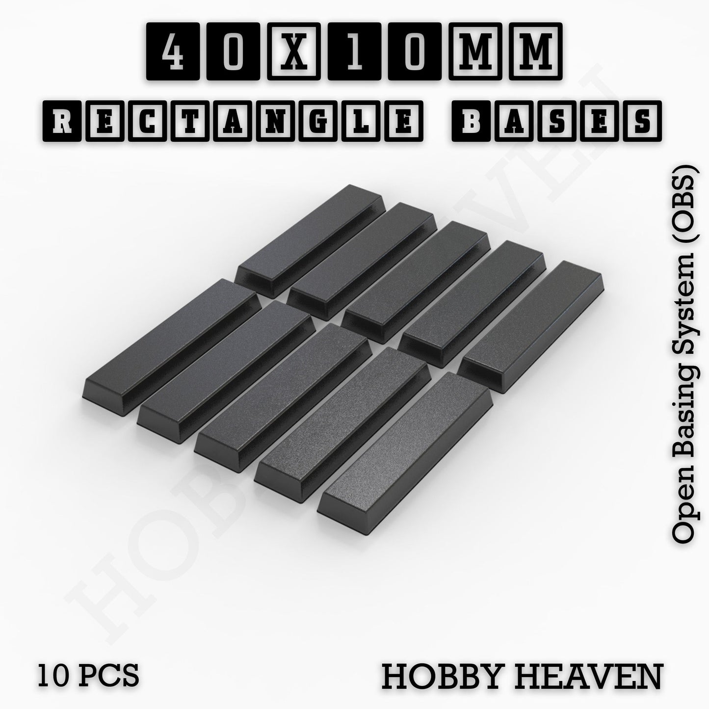 Rectangle Bases Range Sizes - 75x30mm to 125x40mm Medium Sizes 3d Print Full Range Tabletop Games
