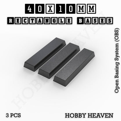 Rectangle Bases Range Sizes - 20x15mm to 75x25mm Small Sizes 3d Print Full Range Tabletop Games
