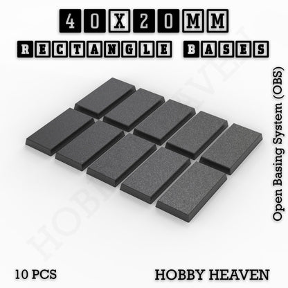 Rectangle Bases Range Sizes - 20x15mm to 75x25mm Small Sizes 3d Print Full Range Tabletop Games