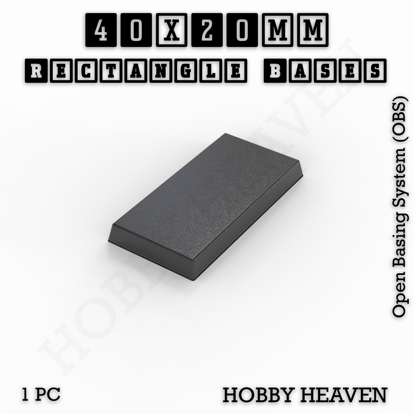 Rectangle Bases Range Sizes - 75x30mm to 125x40mm Medium Sizes 3d Print Full Range Tabletop Games