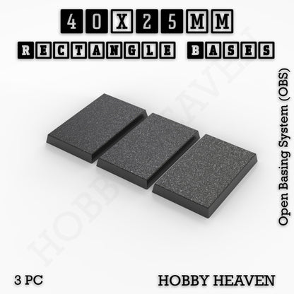 Rectangle Bases Range Sizes - 75x30mm to 125x40mm Medium Sizes 3d Print Full Range Tabletop Games