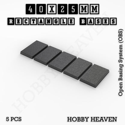 Rectangle Bases Range Sizes - 75x30mm to 125x40mm Medium Sizes 3d Print Full Range Tabletop Games