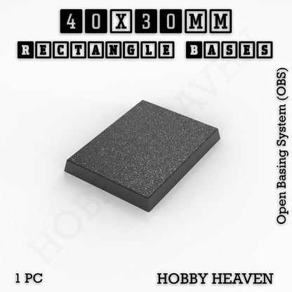 Rectangle Bases Range Sizes - 75x30mm to 125x40mm Medium Sizes 3d Print Full Range Tabletop Games