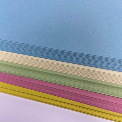 A3-A6 Recycled Pastel Card 180gsm - 5 Assorted Colours