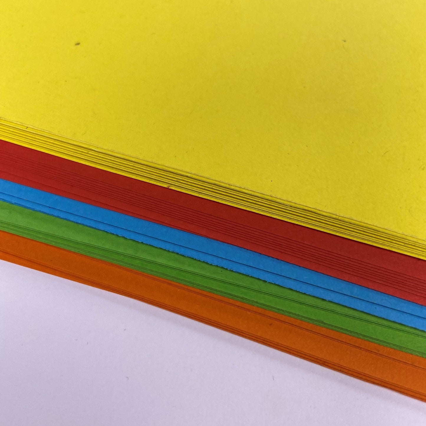 A2 Vivid Coloured Recycled Card 180gsm - Bright Mix of Yellow, Red, Blue, Green, and Orange