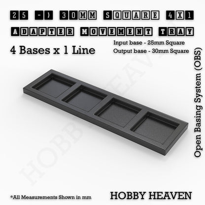Square and Rectangle Movement Trays Adapters for Tabletop Games