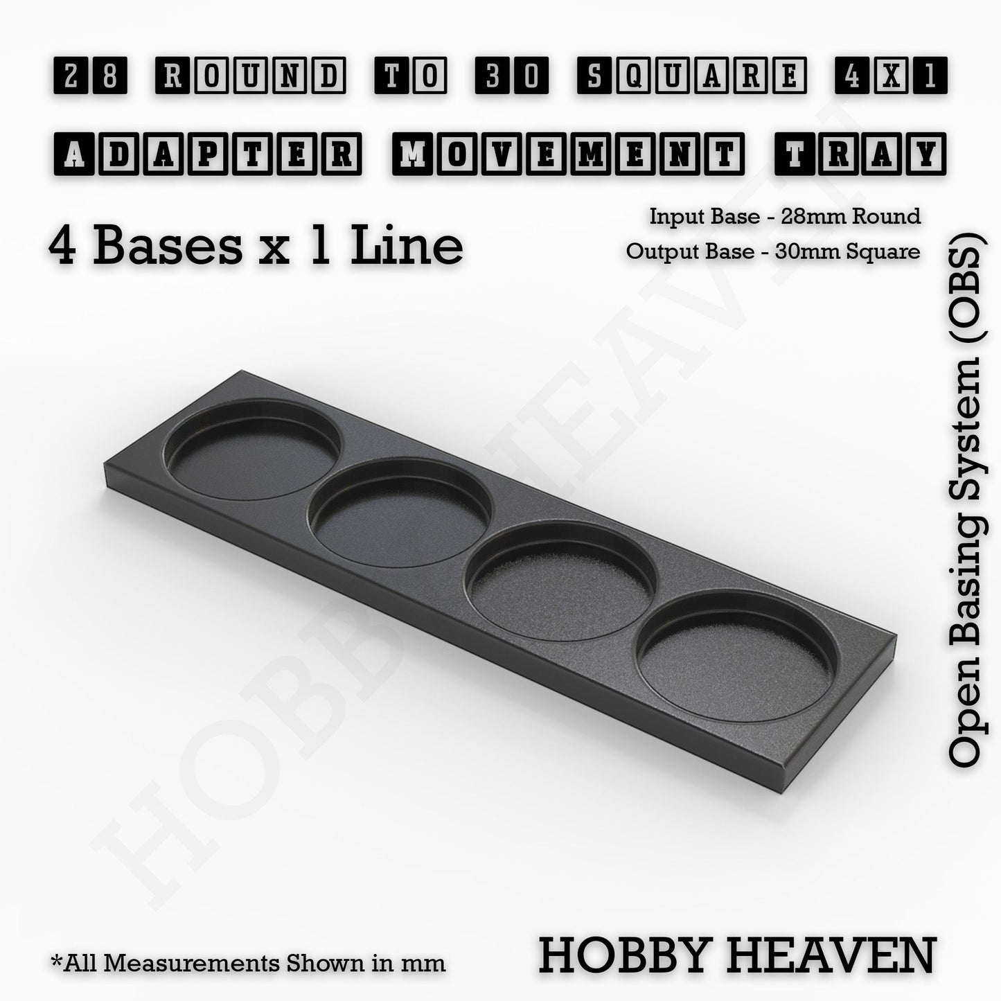 Round to Square Movement Trays Adapters for Tabletop Games