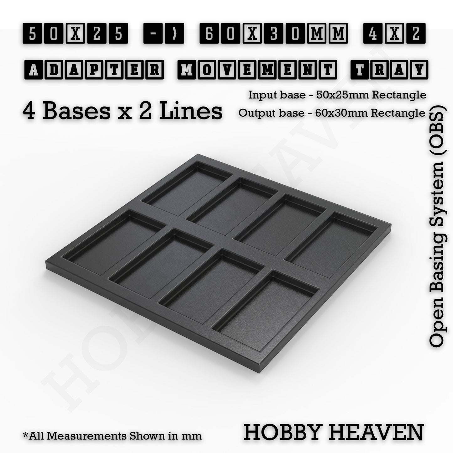 Square and Rectangle Movement Trays Adapters for Tabletop Games