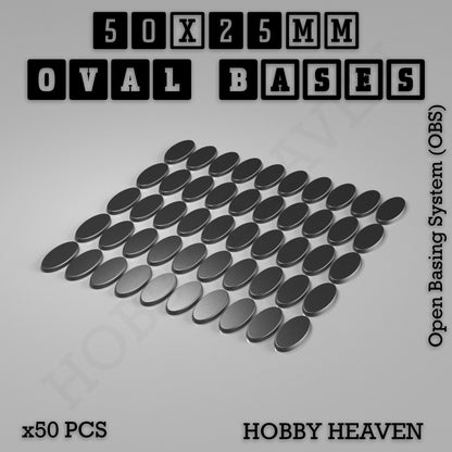50x25mm Oval Textured Bases 3d Printed