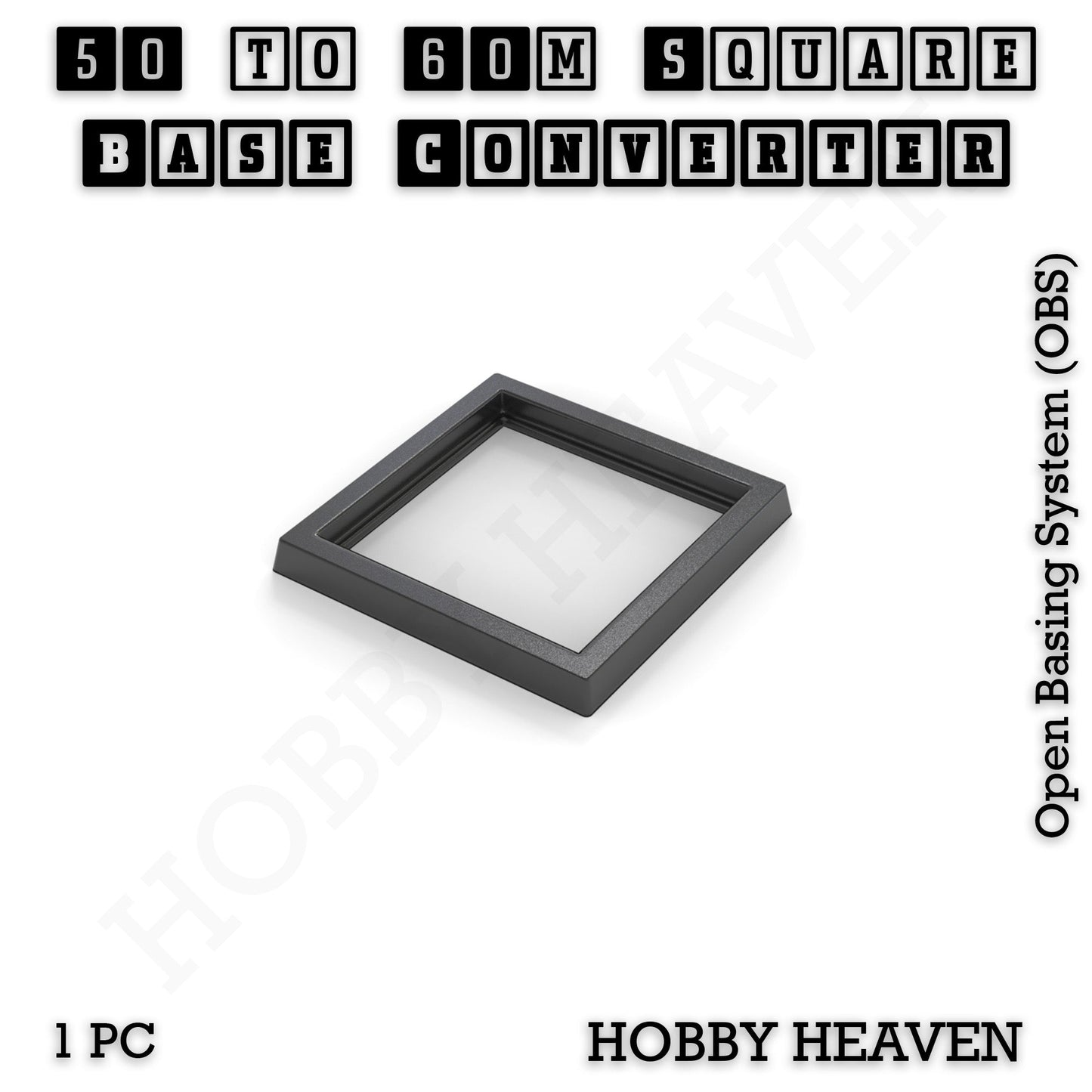 Square to Square Bases Size Converters 3d Print Full Range