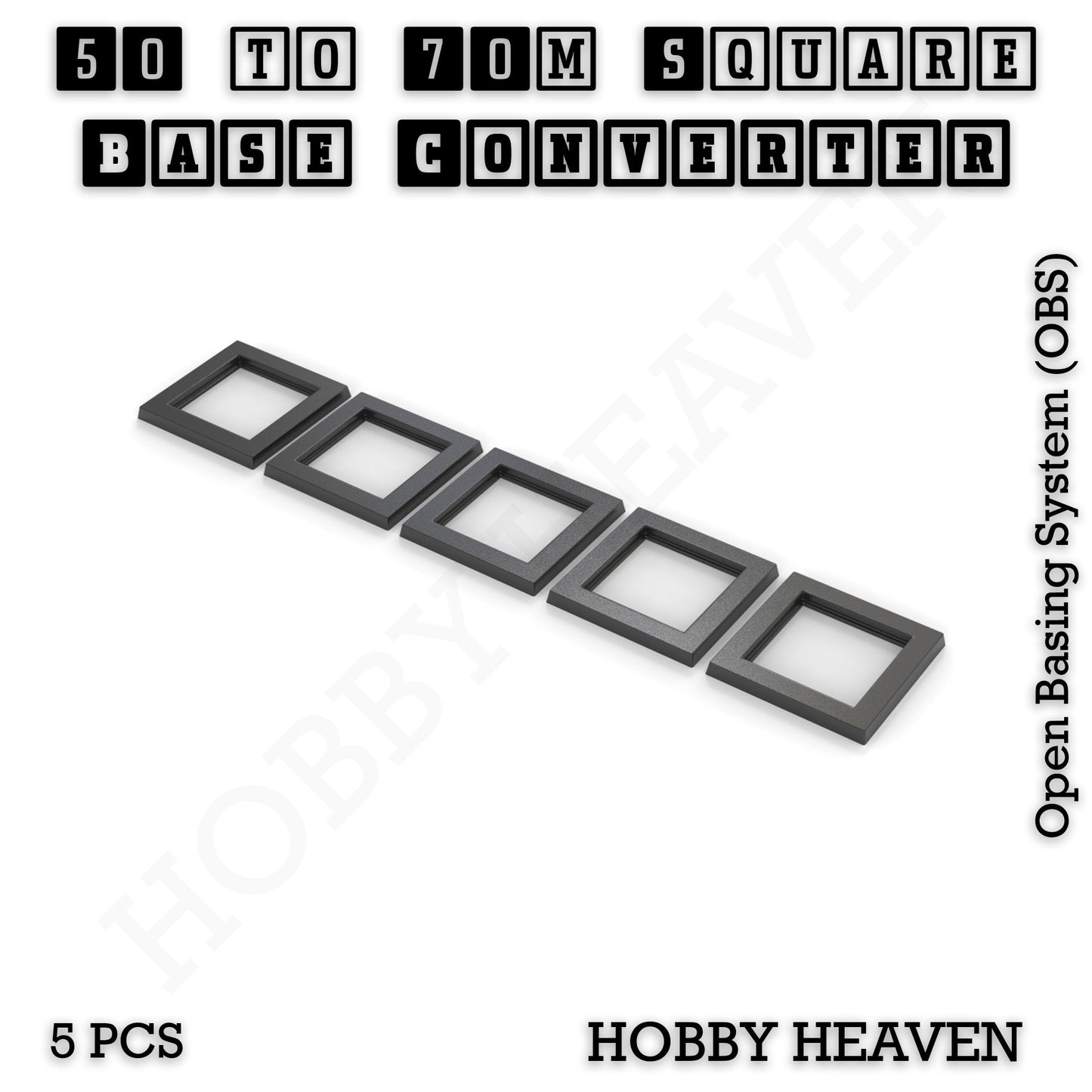 Square to Square Bases Size Converters 3d Print Full Range