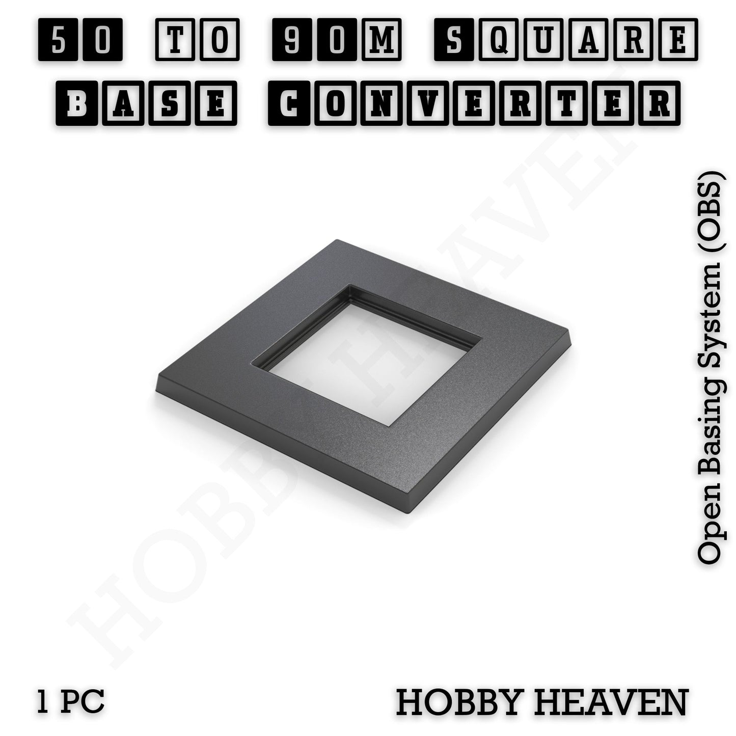 Square to Square Bases Size Converters 3d Print Full Range