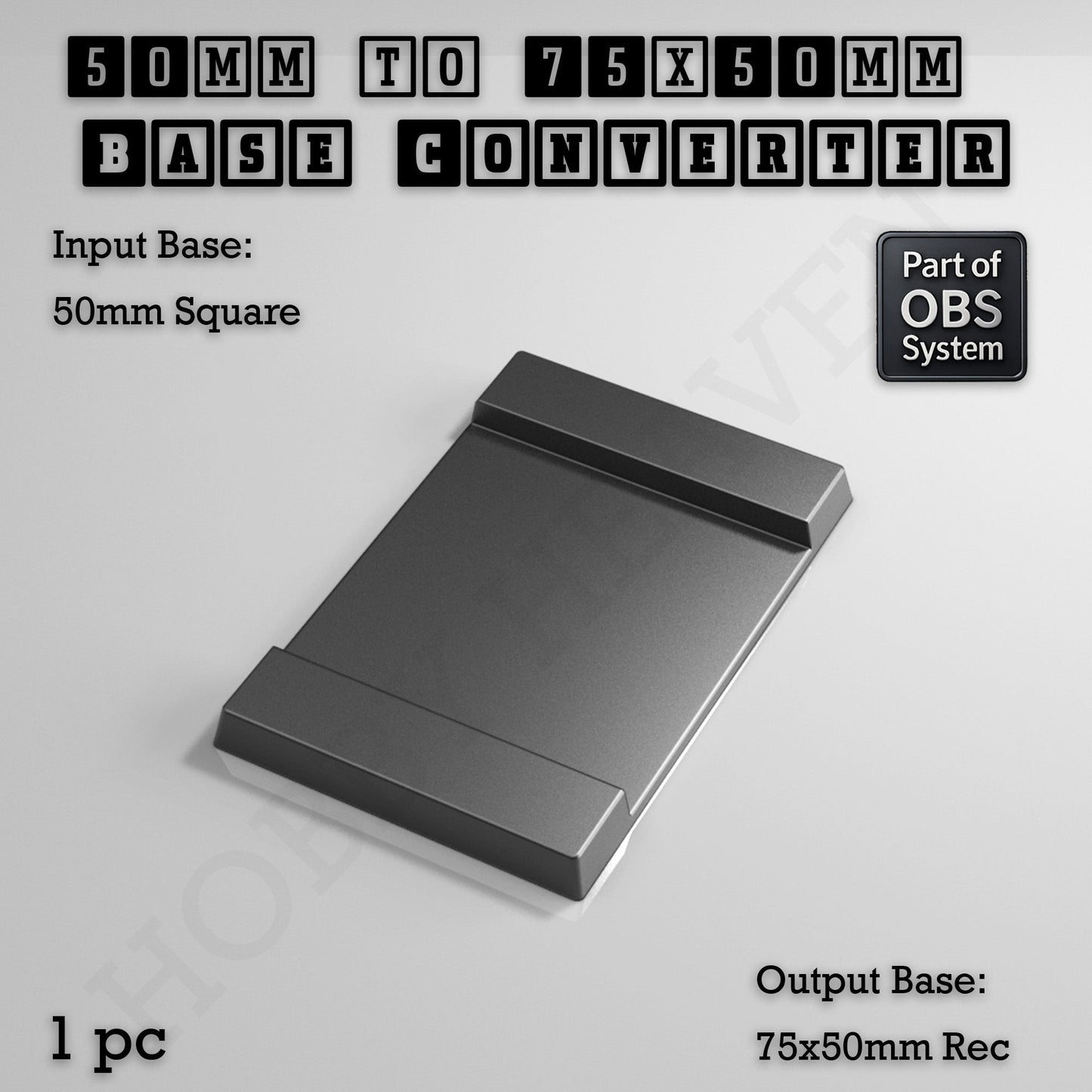 Square to Rectangle Bases Size Converters 3d Print Full Range