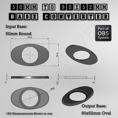 Round To Oval Bases Size Converters 3d Print Full Range