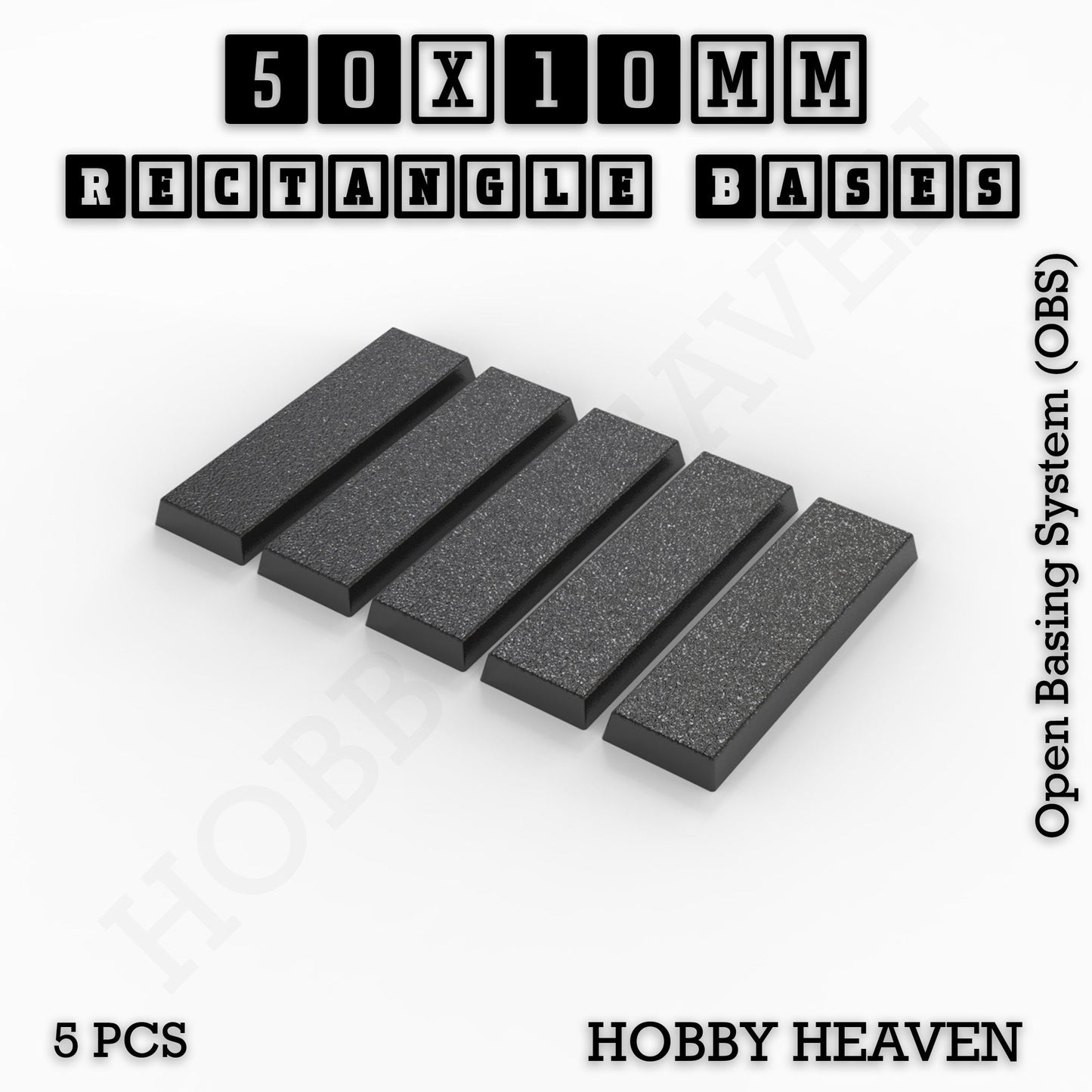 Rectangle Bases Range Sizes - 75x30mm to 125x40mm Medium Sizes 3d Print Full Range Tabletop Games