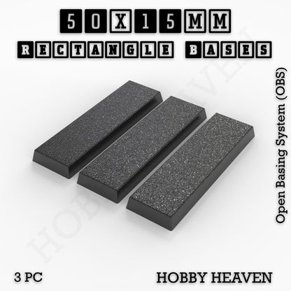 Rectangle Bases Range Sizes - 20x15mm to 75x25mm Small Sizes 3d Print Full Range Tabletop Games