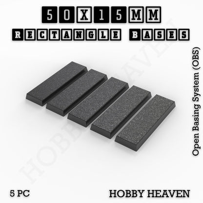 Rectangle Bases Range Sizes - 20x15mm to 75x25mm Small Sizes 3d Print Full Range Tabletop Games