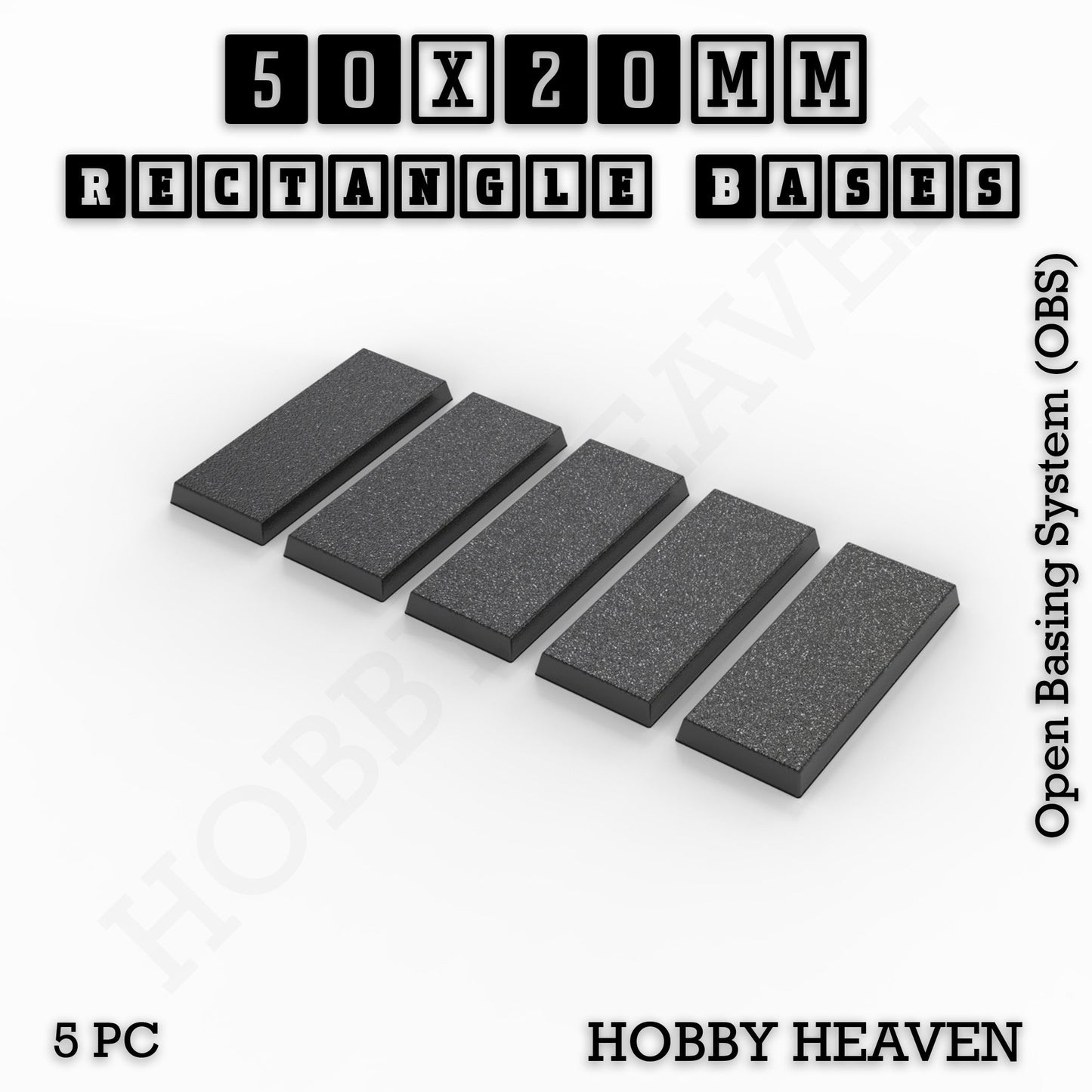 Rectangle Bases Range Sizes - 75x30mm to 125x40mm Medium Sizes 3d Print Full Range Tabletop Games