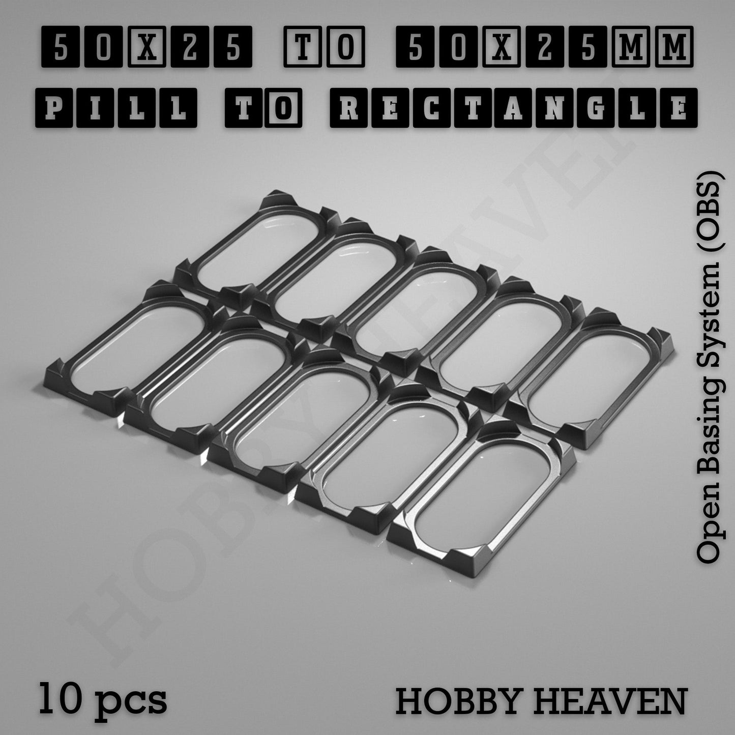Wargaming Oval to Rectangle Base Converters – Tabletop Games | 3D Printed Tabletop Accessories