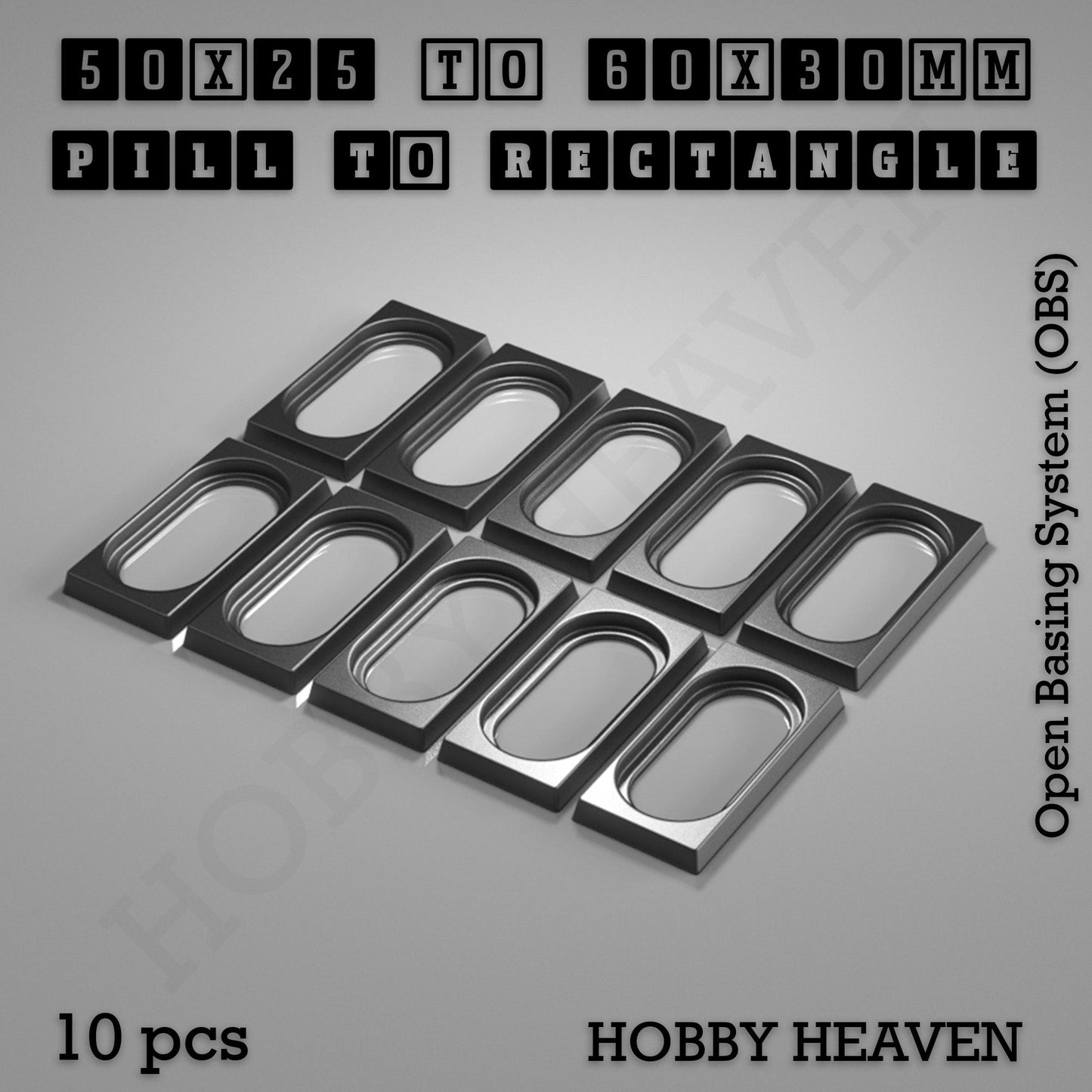 Wargaming Oval to Rectangle Base Converters – Tabletop Games | 3D Printed Tabletop Accessories