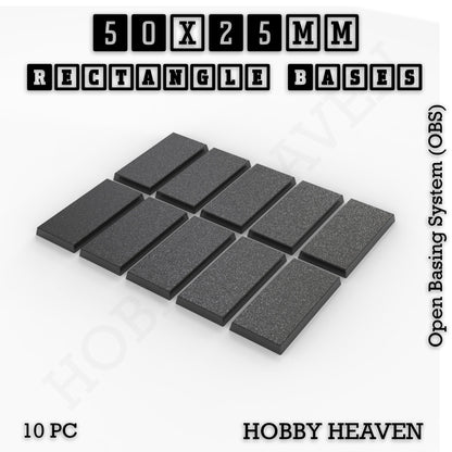 Rectangle Bases Range Sizes - 75x30mm to 125x40mm Medium Sizes 3d Print Full Range Tabletop Games