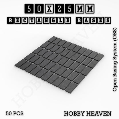 Rectangle Bases Range Sizes - 75x30mm to 125x40mm Medium Sizes 3d Print Full Range Tabletop Games