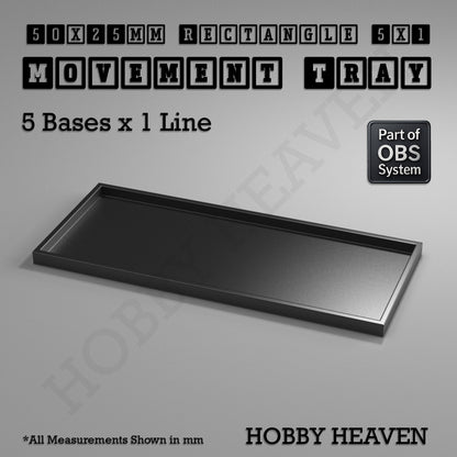 Rectangle Movement Trays | Cavalry & Monsters | 50×25-100×60mm | OBS System