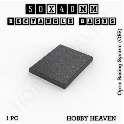 Rectangle Bases Range Sizes - 20x15mm to 75x25mm Small Sizes 3d Print Full Range Tabletop Games