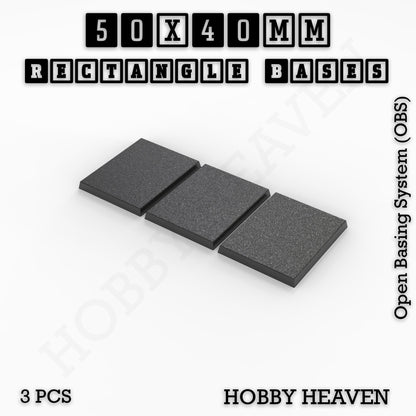 Rectangle Bases Range Sizes - 20x15mm to 75x25mm Small Sizes 3d Print Full Range Tabletop Games