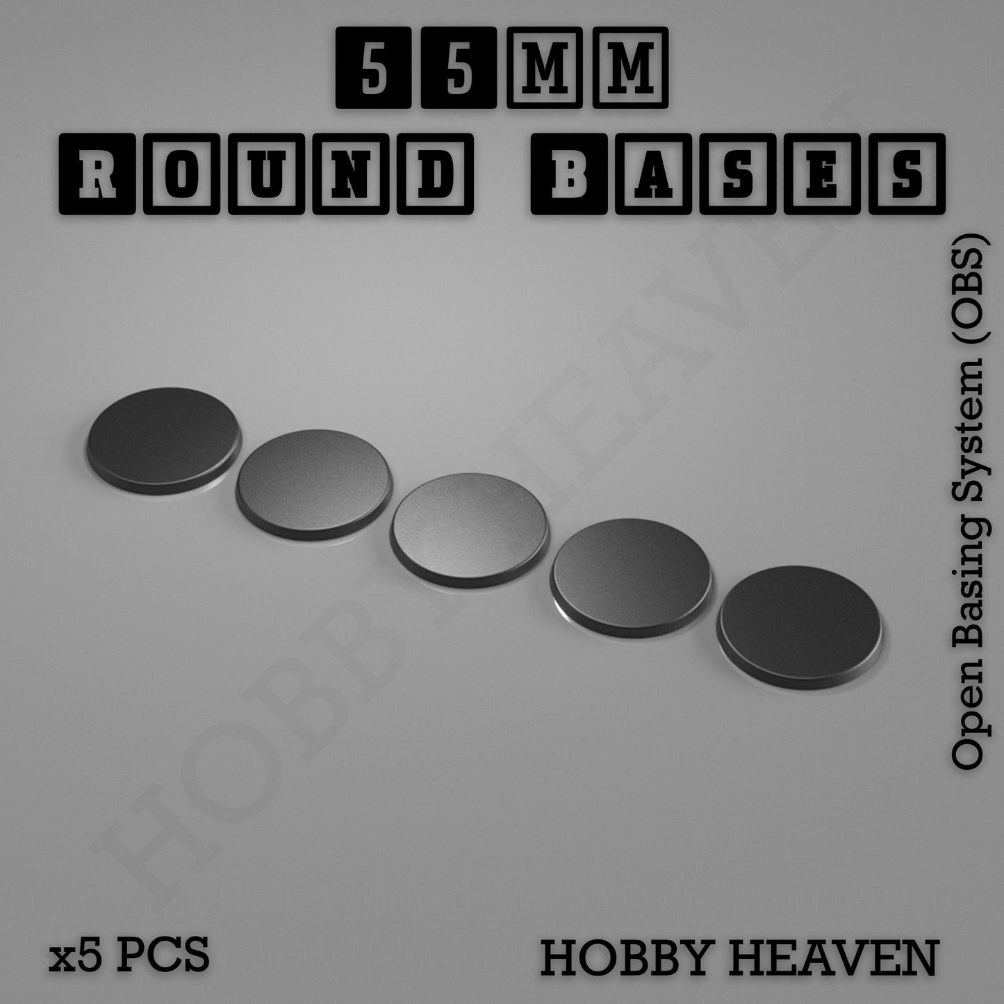 55mm Round Textured Bases 3d Printed Infinty Compatible