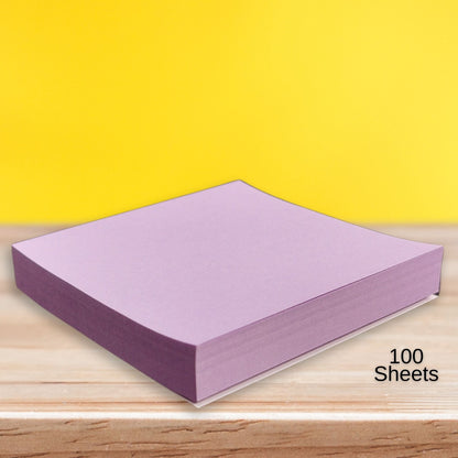 100% Recycled Sticky Memo Pads - Pastel Purple Lilac, Eco-Friendly, 100 Notes, 76mm x 76mm