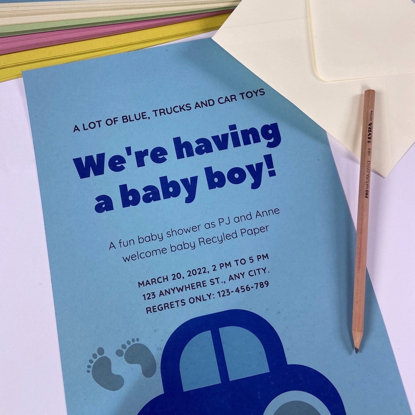 A3-A6 Recycled Pastel Card 180gsm - 5 Assorted Colours