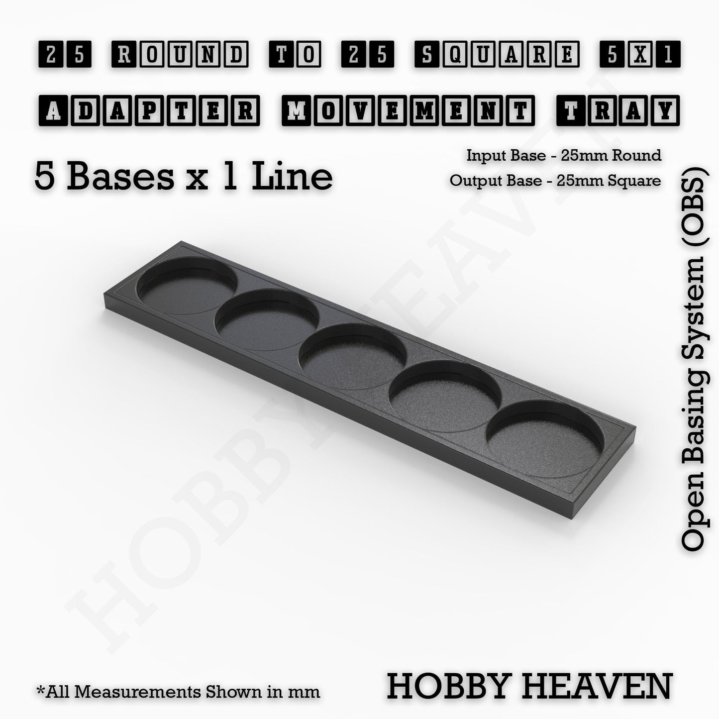 Round to Square Movement Trays Adapters for Tabletop Games