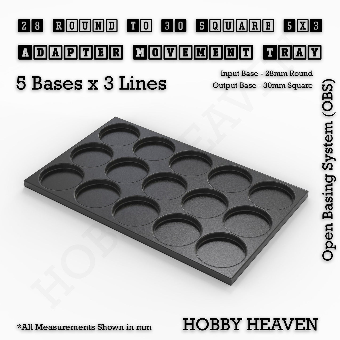 Round to Square Movement Trays Adapters for Tabletop Games