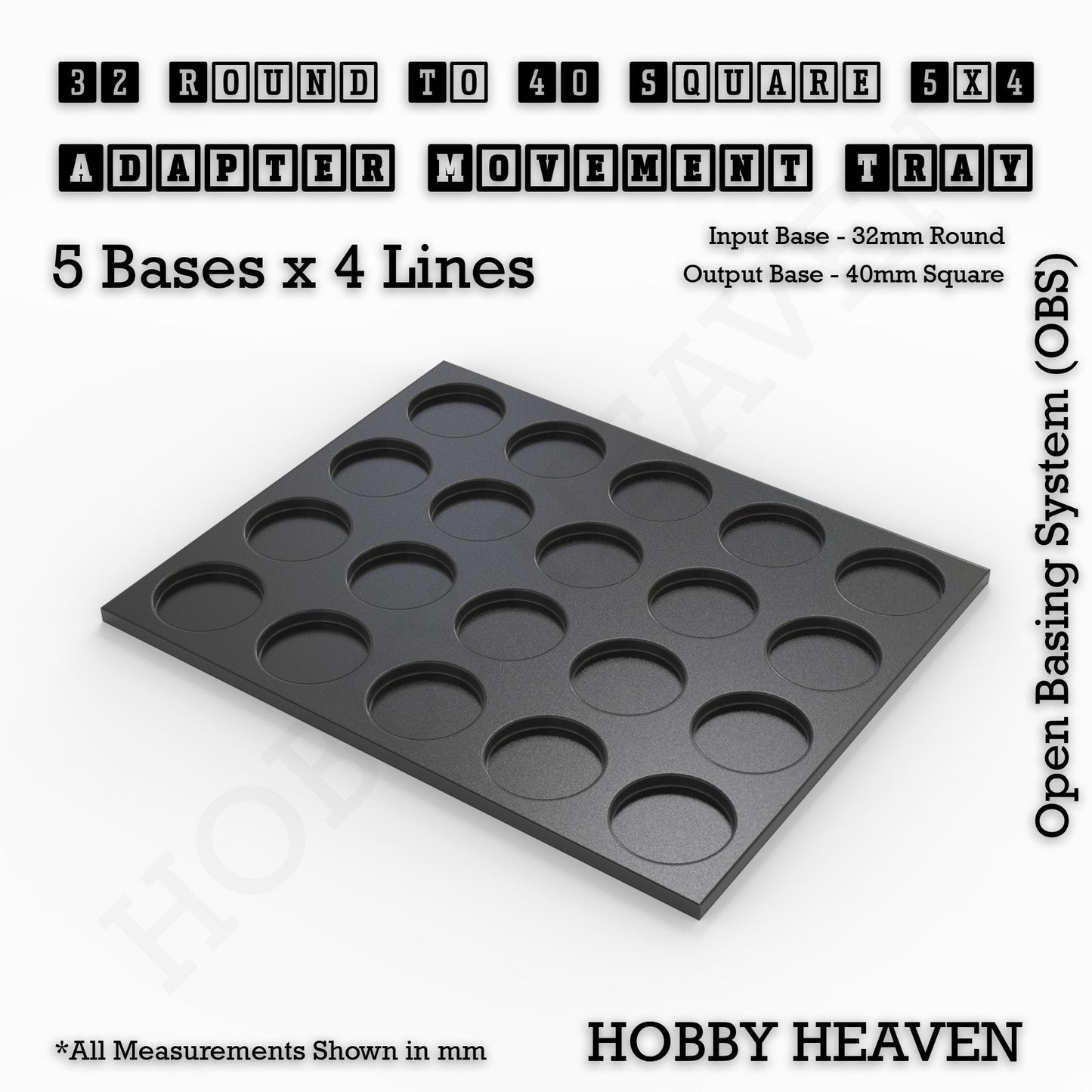 Round to Square Movement Trays Adapters for Tabletop Games