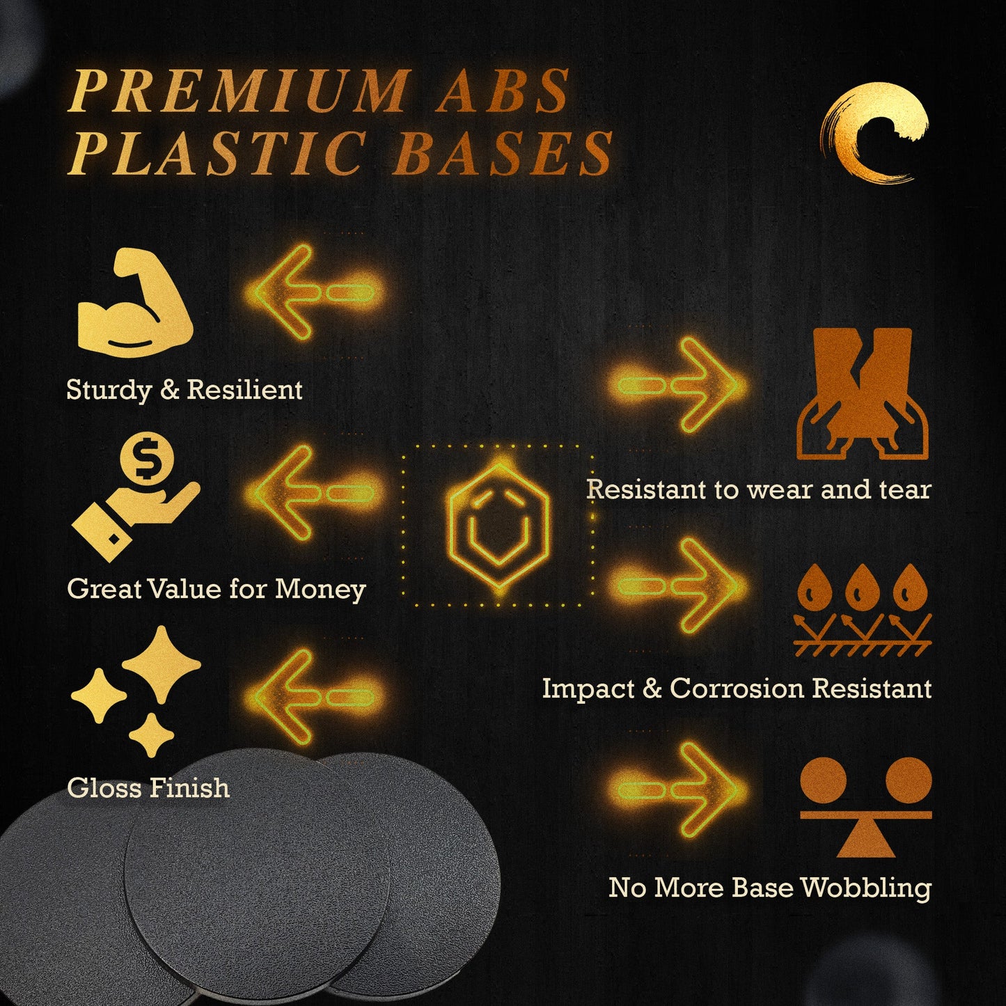 60mm Round Plain Plastic Bases
