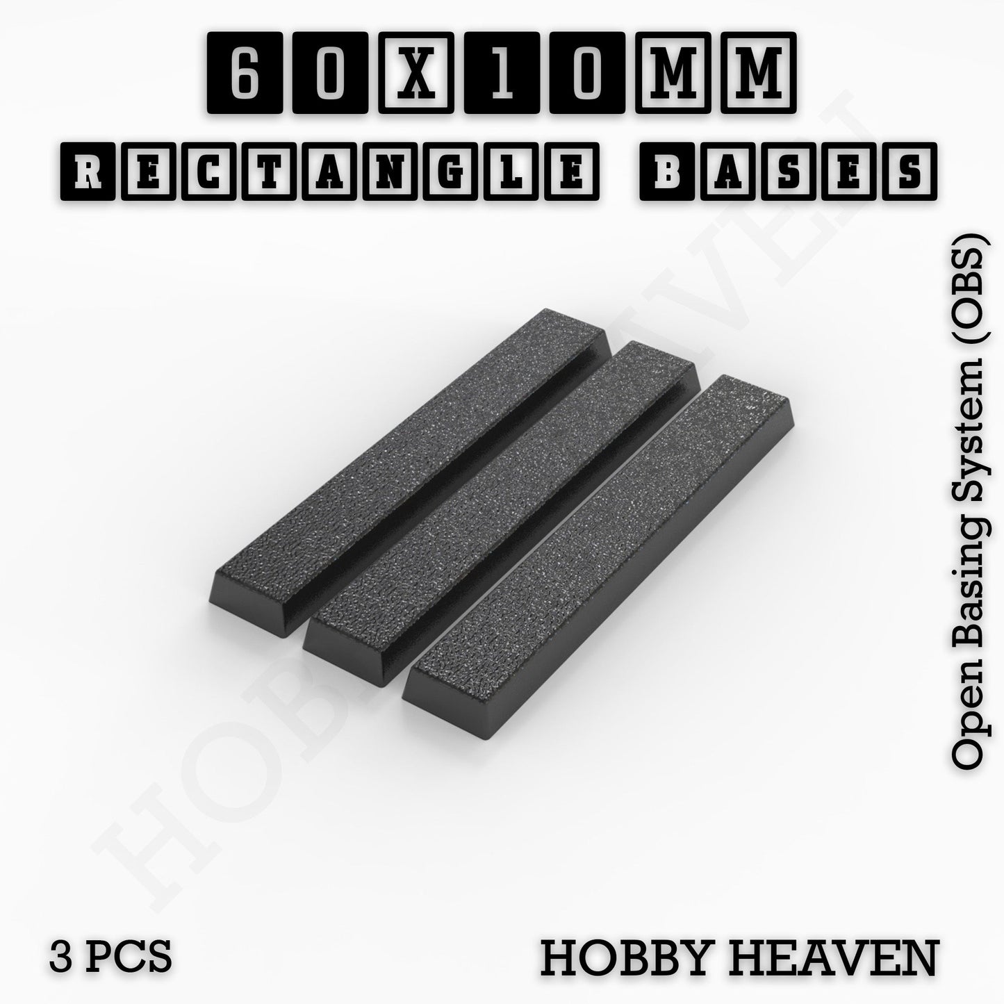 Rectangle Bases Range Sizes - 75x30mm to 125x40mm Medium Sizes 3d Print Full Range Tabletop Games