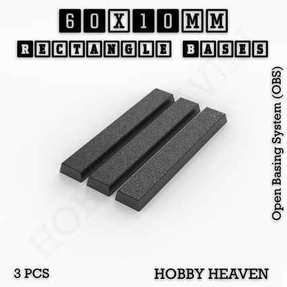 Rectangle Bases Range Sizes - 75x30mm to 125x40mm Medium Sizes 3d Print Full Range Tabletop Games