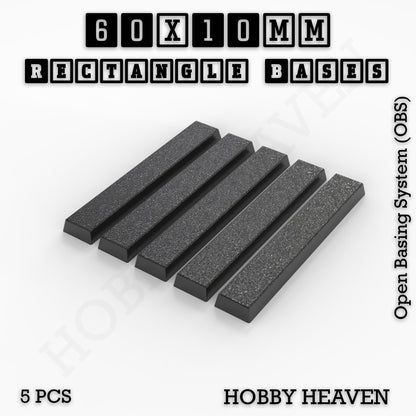 Rectangle Bases Range Sizes - 75x30mm to 125x40mm Medium Sizes 3d Print Full Range Tabletop Games