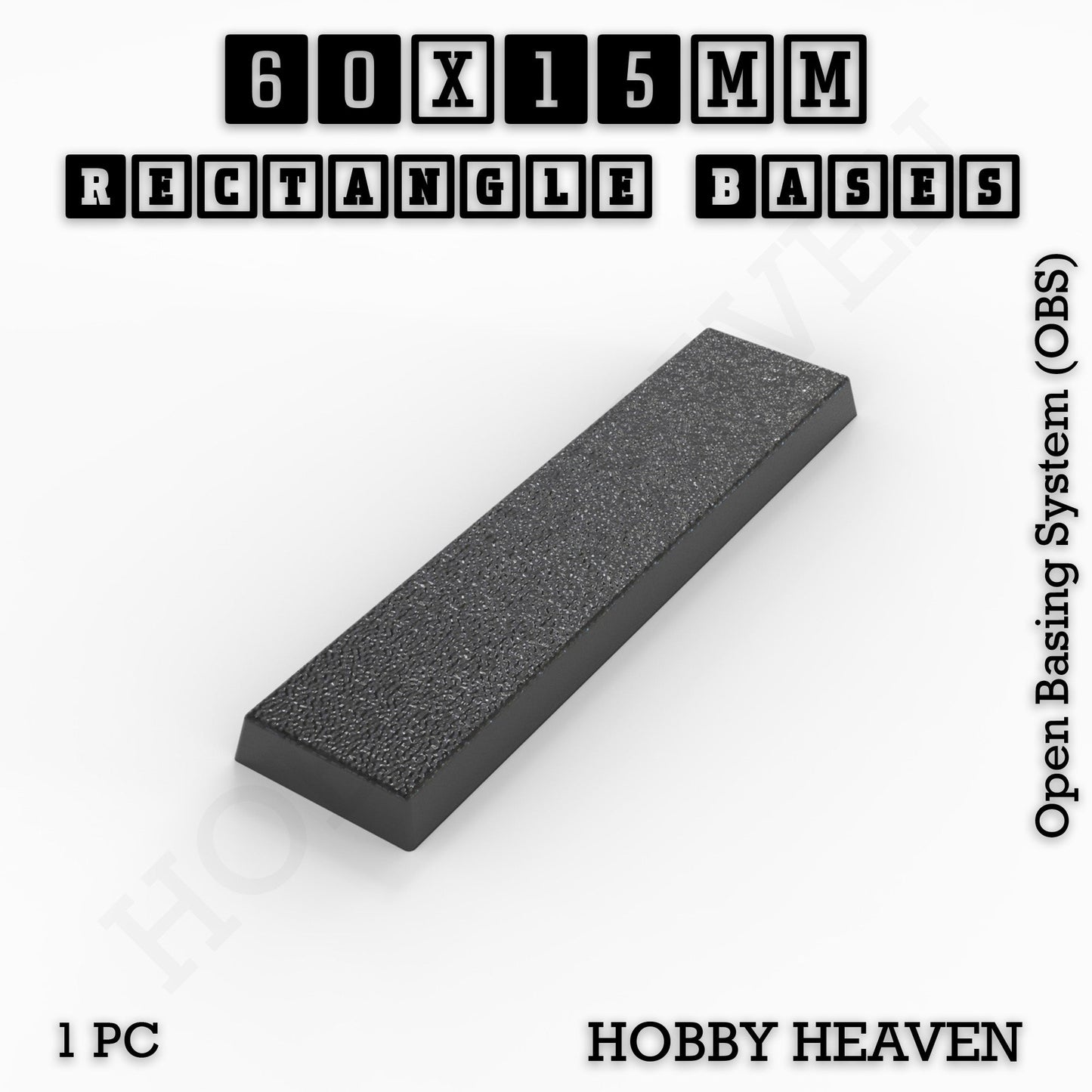 Rectangle Bases Range Sizes - 20x15mm to 75x25mm Small Sizes 3d Print Full Range Tabletop Games