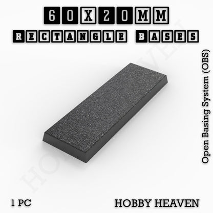 Rectangle Bases Range Sizes - 75x30mm to 125x40mm Medium Sizes 3d Print Full Range Tabletop Games
