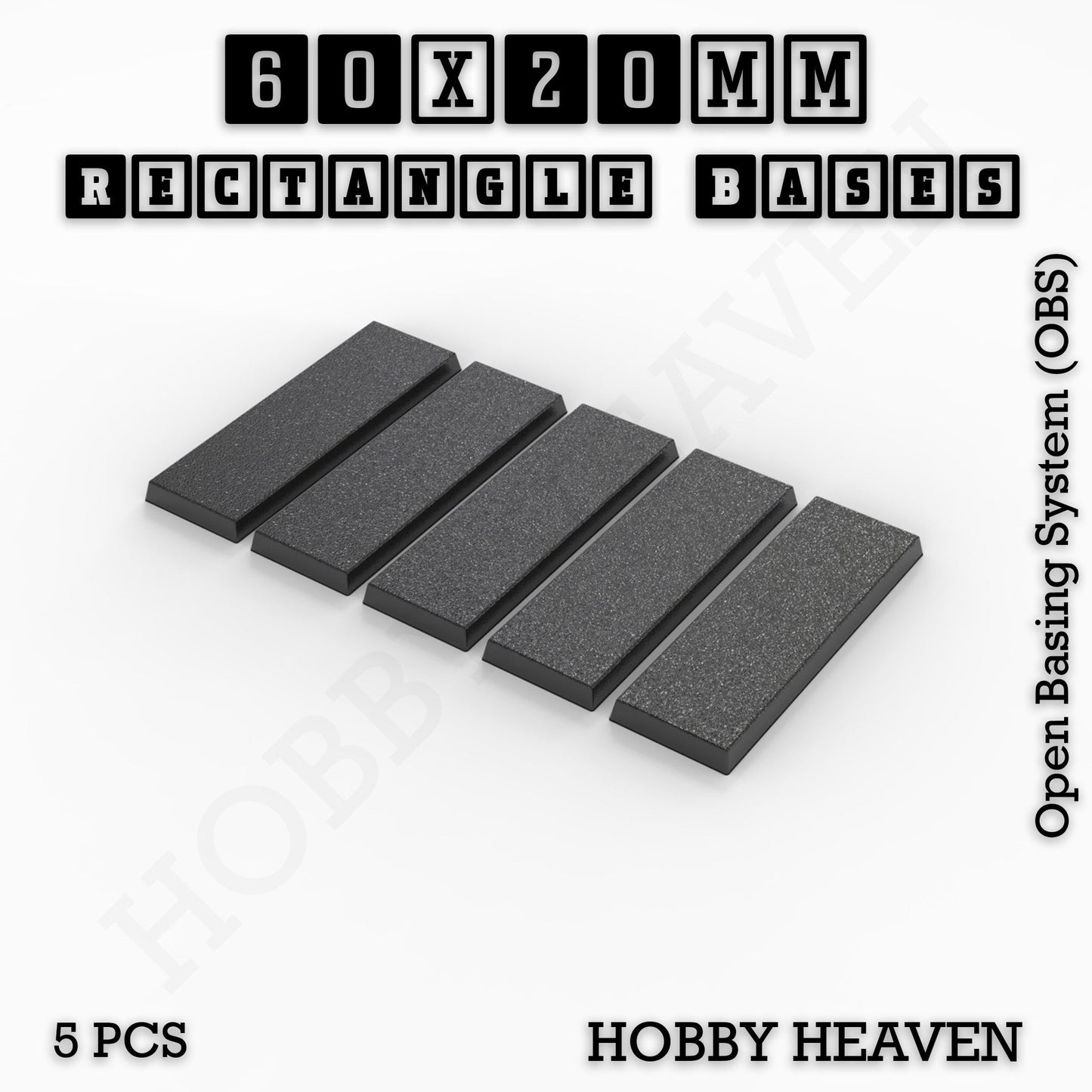 Rectangle Bases Range Sizes - 75x30mm to 125x40mm Medium Sizes 3d Print Full Range Tabletop Games