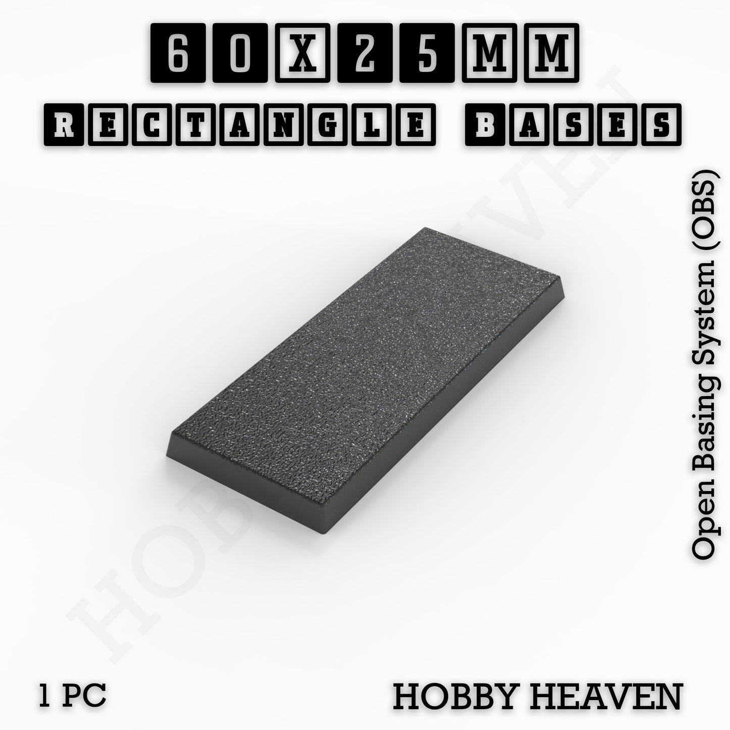 Rectangle Bases Range Sizes - 75x30mm to 125x40mm Medium Sizes 3d Print Full Range Tabletop Games