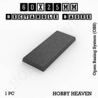 Rectangle Bases Range Sizes - 75x30mm to 125x40mm Medium Sizes 3d Print Full Range Tabletop Games