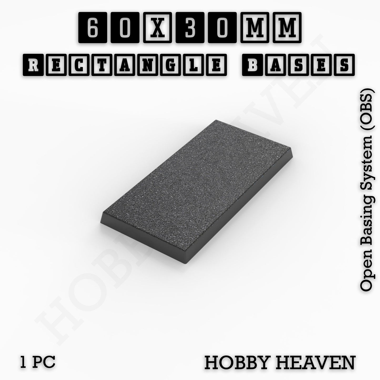 Rectangle Bases Range Sizes - 75x30mm to 125x40mm Medium Sizes 3d Print Full Range Tabletop Games